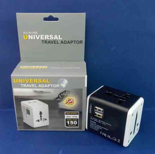 995 Universal Power Adaptor with 2xUSB 2.1A Socket White